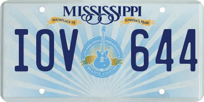 MS license plate IOV644
