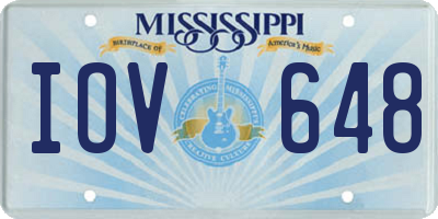 MS license plate IOV648
