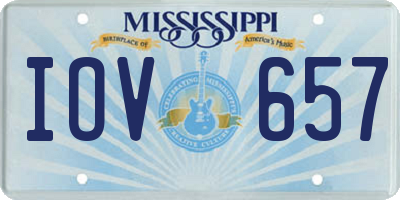 MS license plate IOV657