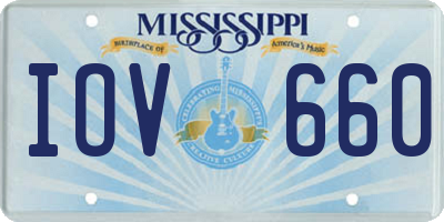 MS license plate IOV660