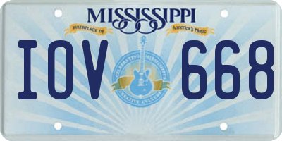 MS license plate IOV668