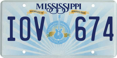 MS license plate IOV674