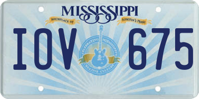MS license plate IOV675