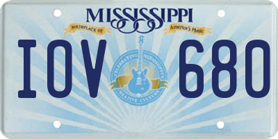 MS license plate IOV680