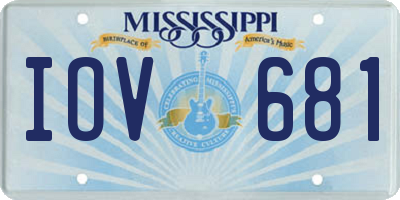 MS license plate IOV681