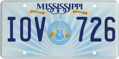 MS license plate IOV726