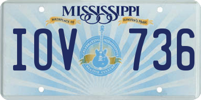 MS license plate IOV736