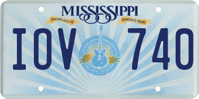 MS license plate IOV740