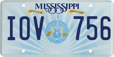MS license plate IOV756