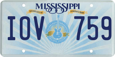 MS license plate IOV759