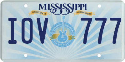MS license plate IOV777