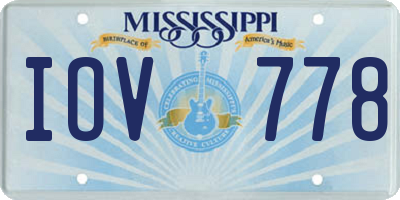 MS license plate IOV778