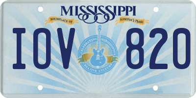 MS license plate IOV820