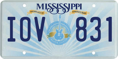 MS license plate IOV831