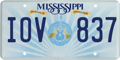 MS license plate IOV837