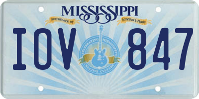 MS license plate IOV847