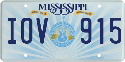 MS license plate IOV915