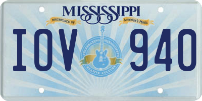 MS license plate IOV940
