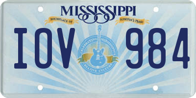 MS license plate IOV984