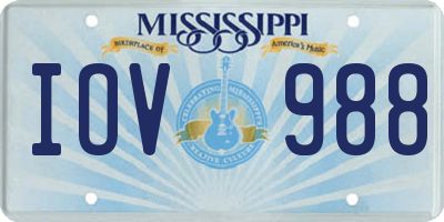 MS license plate IOV988