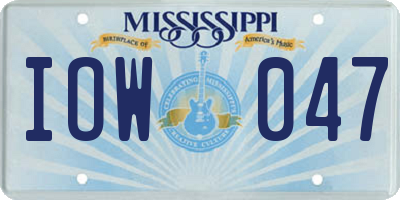 MS license plate IOW047