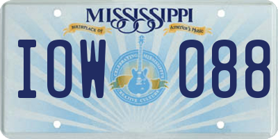 MS license plate IOW088