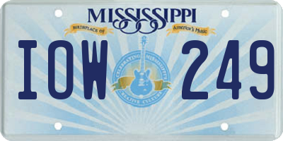 MS license plate IOW249