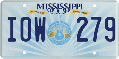MS license plate IOW279