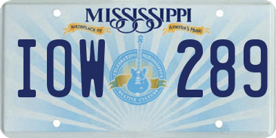 MS license plate IOW289