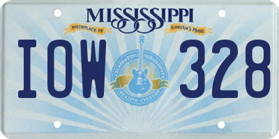 MS license plate IOW328