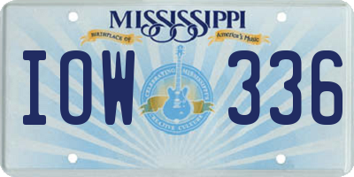 MS license plate IOW336