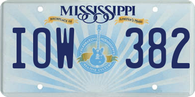 MS license plate IOW382