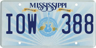 MS license plate IOW388