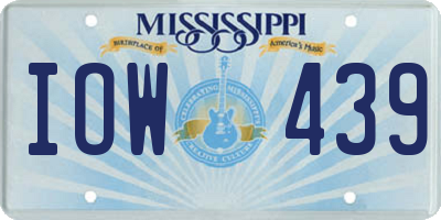 MS license plate IOW439