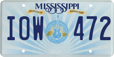 MS license plate IOW472