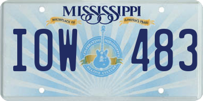 MS license plate IOW483