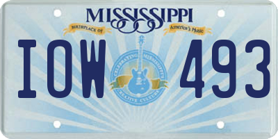 MS license plate IOW493