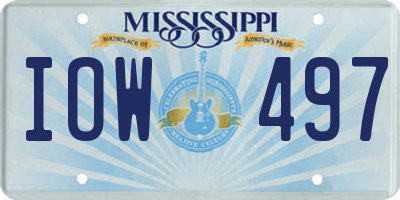 MS license plate IOW497
