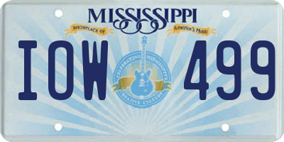 MS license plate IOW499