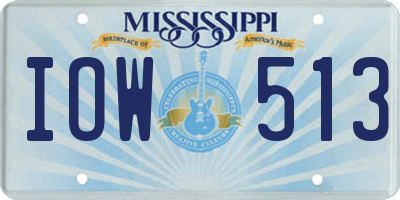 MS license plate IOW513