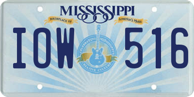 MS license plate IOW516