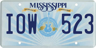 MS license plate IOW523