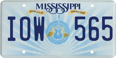 MS license plate IOW565