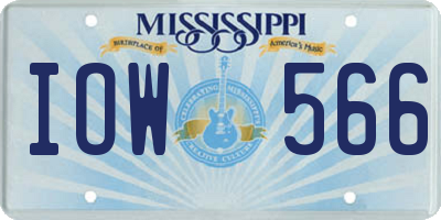 MS license plate IOW566