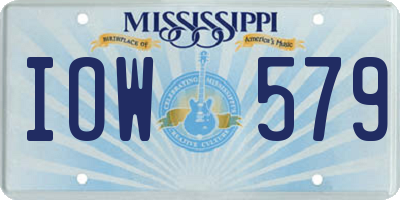 MS license plate IOW579