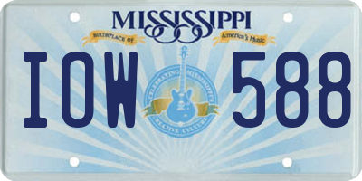 MS license plate IOW588