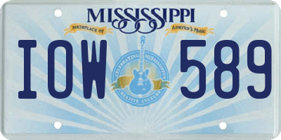 MS license plate IOW589