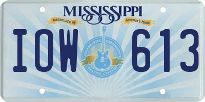 MS license plate IOW613