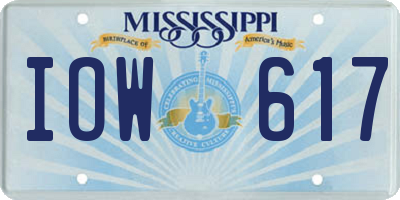 MS license plate IOW617