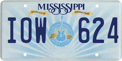 MS license plate IOW624
